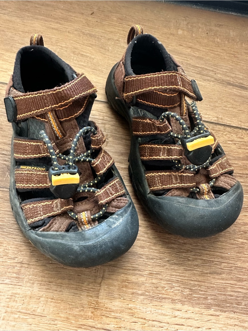 Keen Brown and Black Kids Closed-Toe Sandals